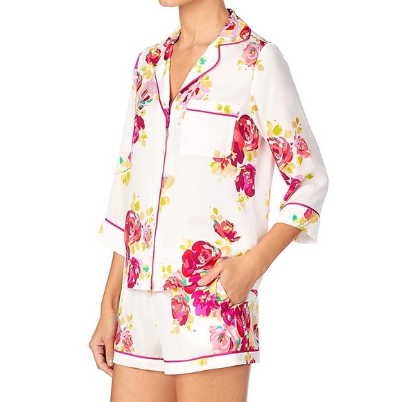 Kate Spade New York Charmeuse Notch Collar Short Pajama Set - Picture 11 of 11